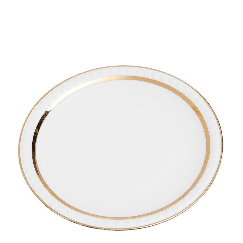 Menüteller Vintage Weiss-Gold Ø 23-25 cm