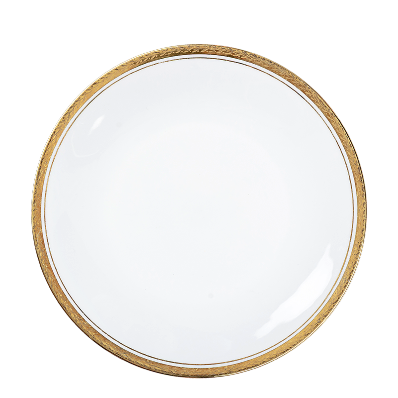 Menüteller Vintage Weiss-Gold Ø 23-25 cm