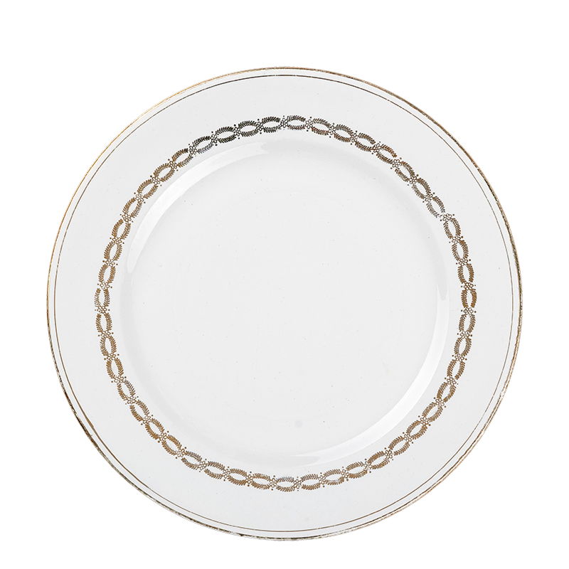 Menüteller Vintage Weiss-Gold Ø 23-25 cm