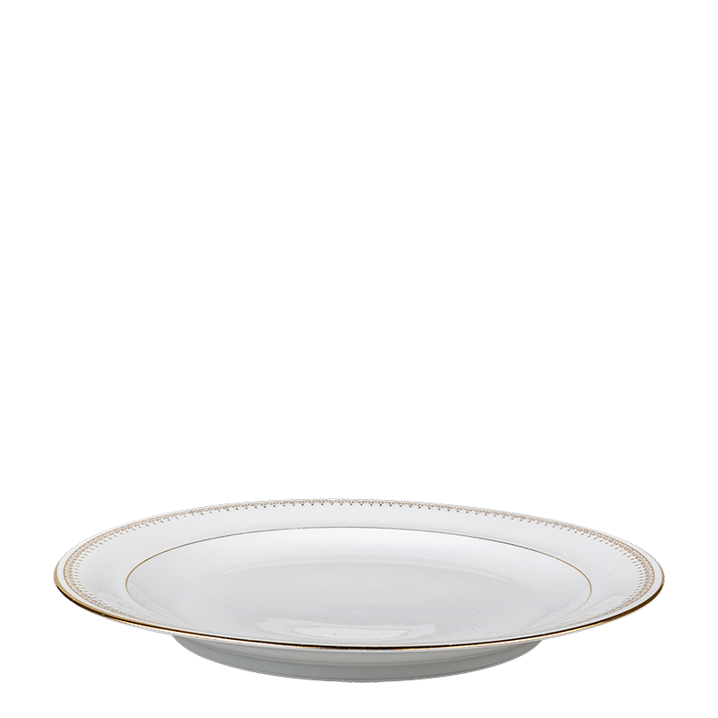 Plat Rond Vintage blanc et doré