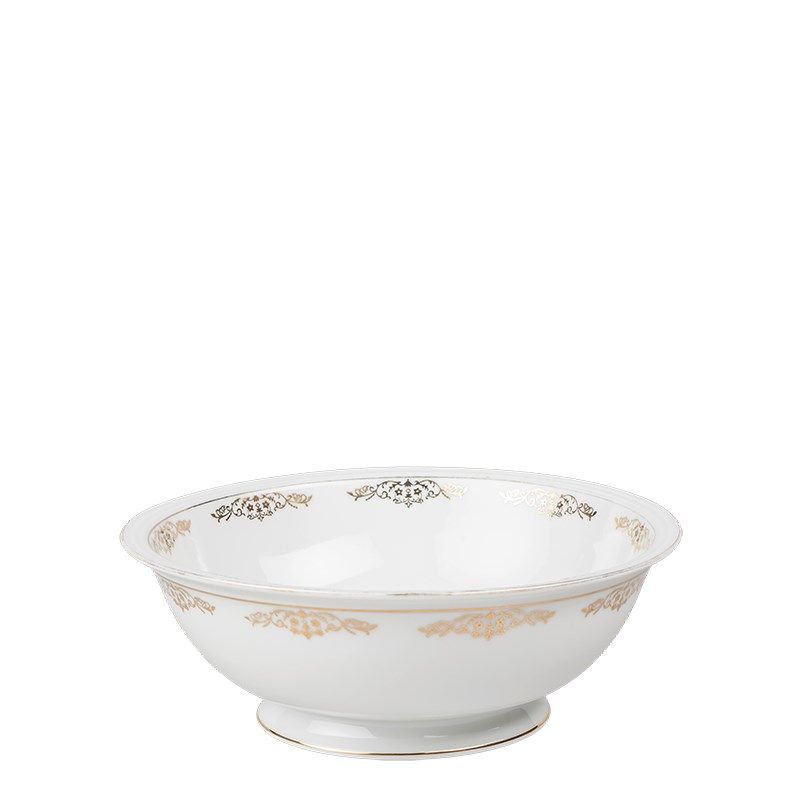 Salatschüssel Vintage Weiss-Gold