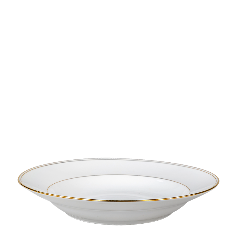 Assiette creuse Vintage blanche et dorée Ø 23-25 cm
