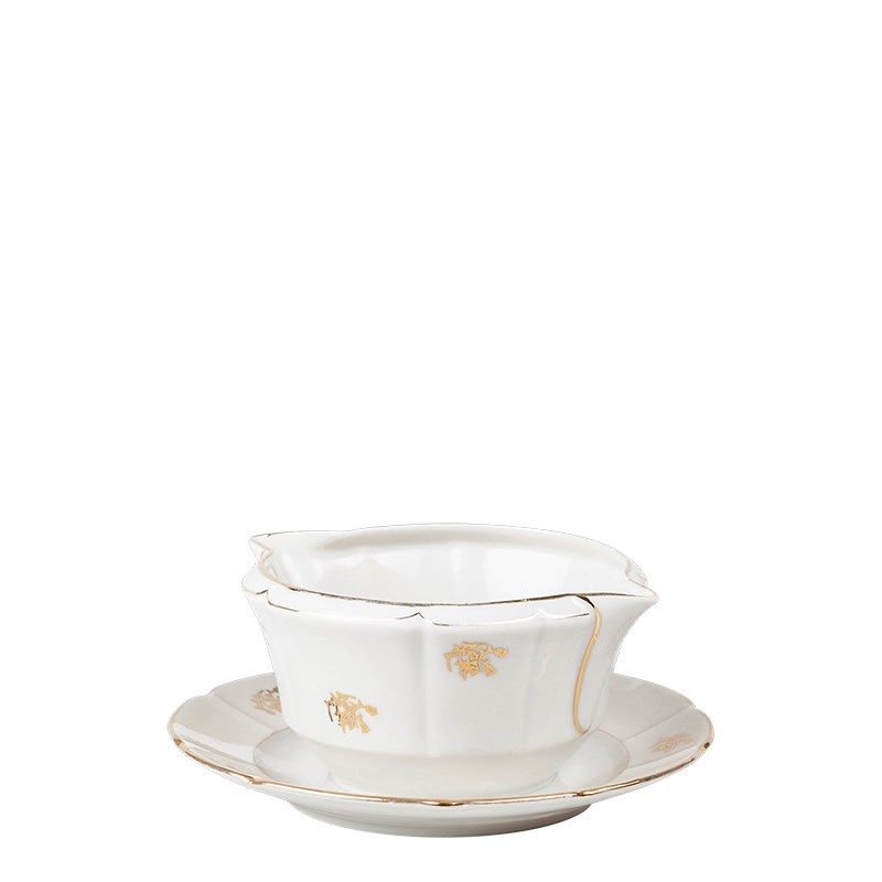 Saucière Vintage blanche et doré