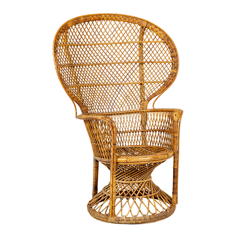 Fauteuil Emmanuelle rotin vintage