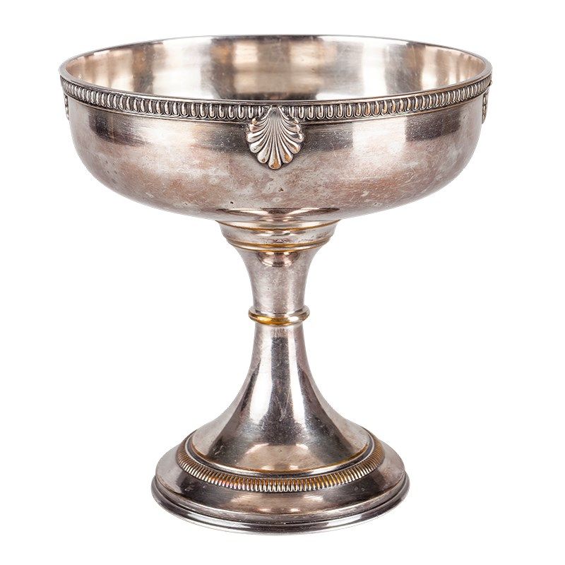 Metallschale auf Fuss Vintage 1 L