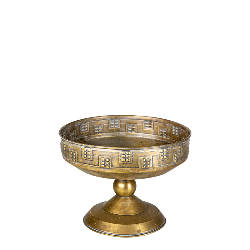 Metallschale auf Fuss Vintage 1 L