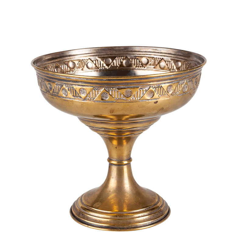 Metallschale auf Fuss Vintage 1 L