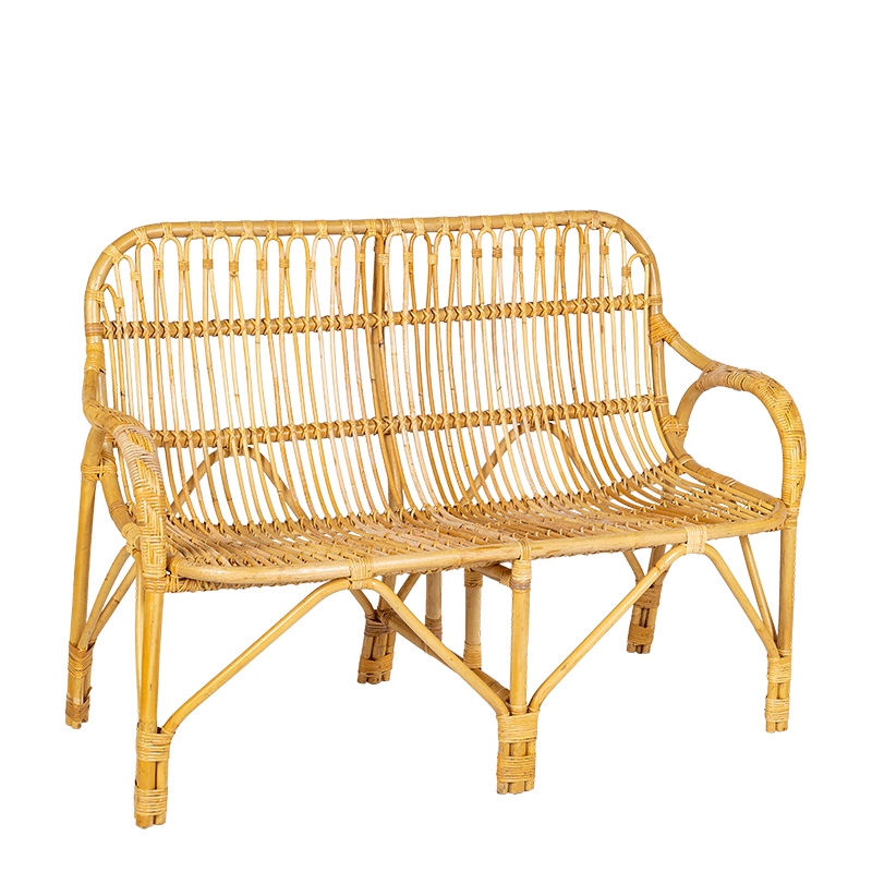 Sitzbank aus Rattan Vintage
