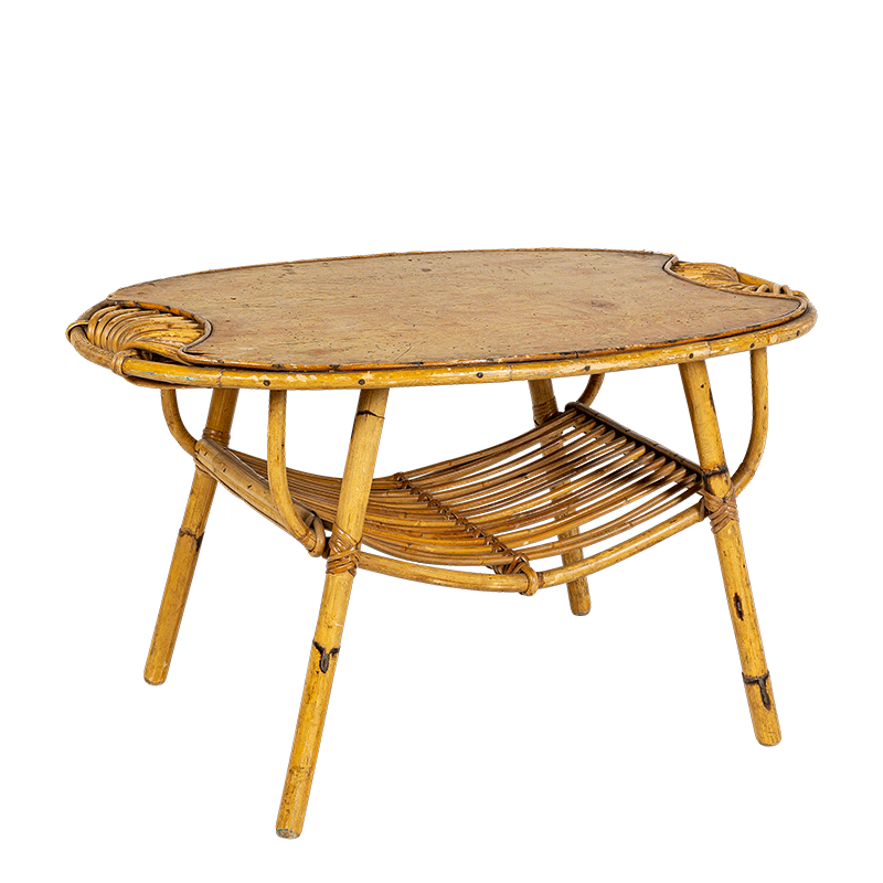 Couchtisch Rattan Vintage