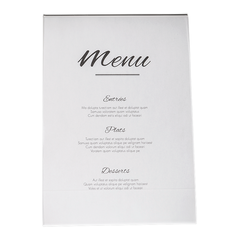 Porte-menu plexi A4