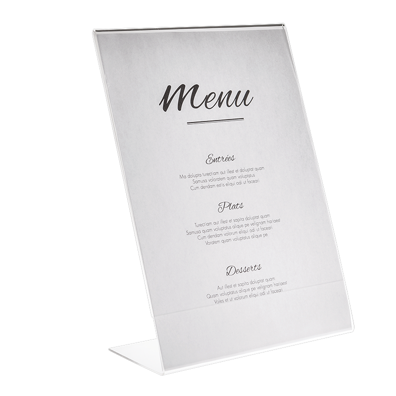 Porte-menu plexi A4