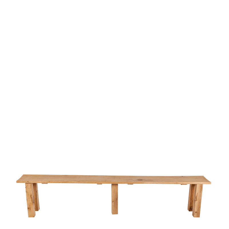 Banc nature en chêne 30 x 240 cm H 47 cm