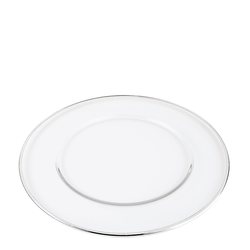 Assiette de présentation en verre Beverly filet argent Ø 32 cm