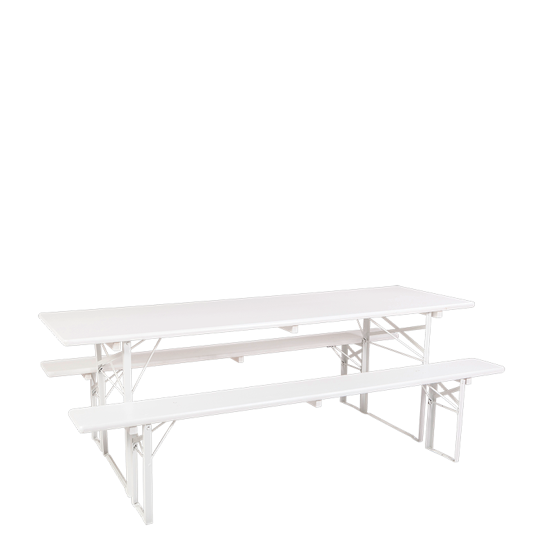 Table Kermesse blanche 70 x 220 cm H 78 cm