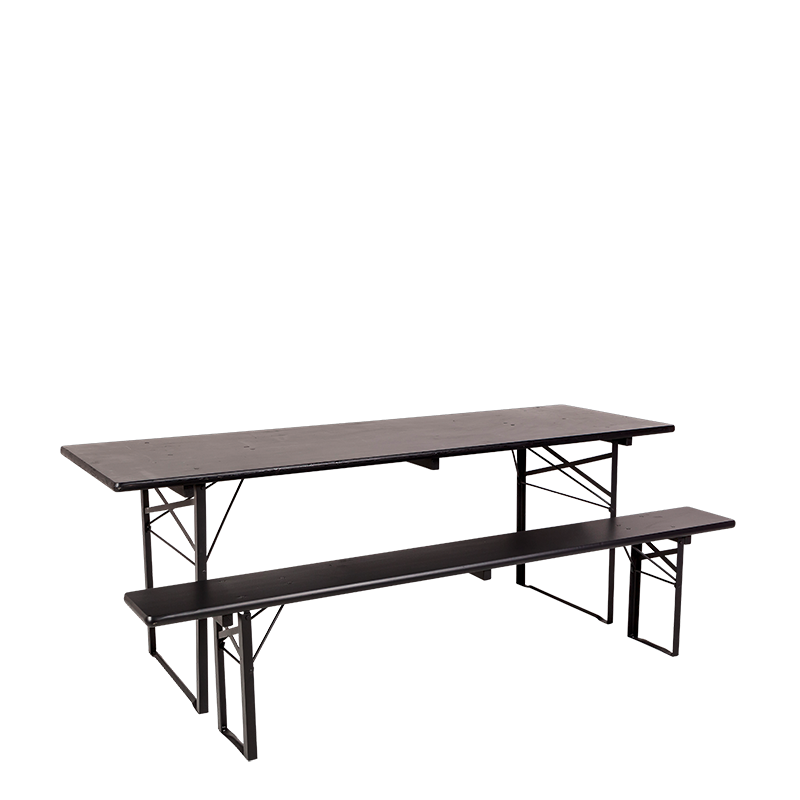 Table Kermesse noire 70 x 220 cm H 78 cm