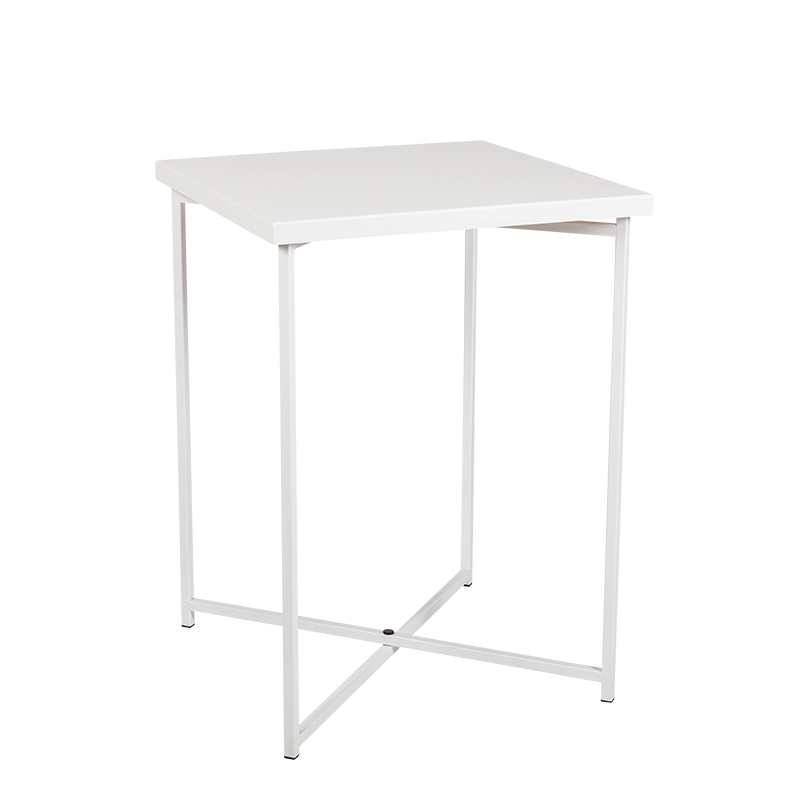 Stehtisch Kreuzgestell weiss Platte weiss 65 x 65 cm H 90 cm