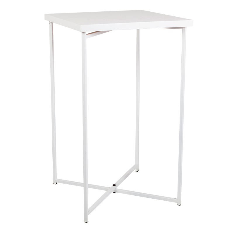 Stehtisch Kreuzgestell weiss Platte weiss 65 x 65 cm H 110 cm