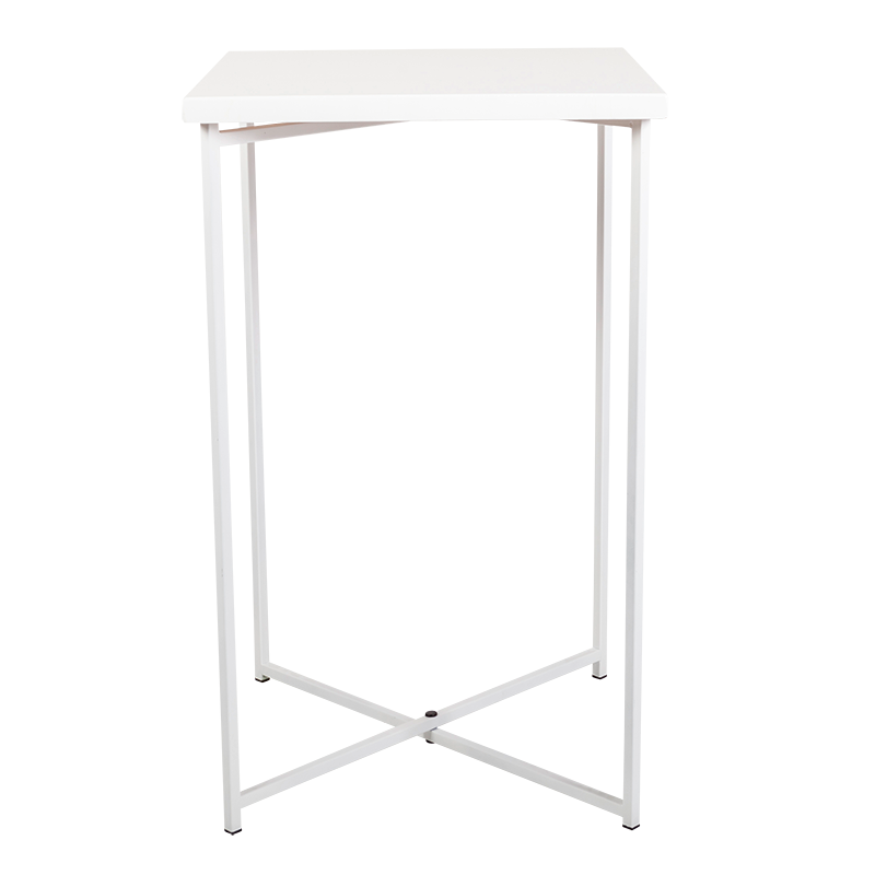 Stehtisch Kreuzgestell weiss Platte weiss 65 x 65 cm H 110 cm