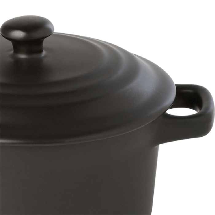 Cocotte individuelle noire avec couvercle Ø 10 cm 25 cl