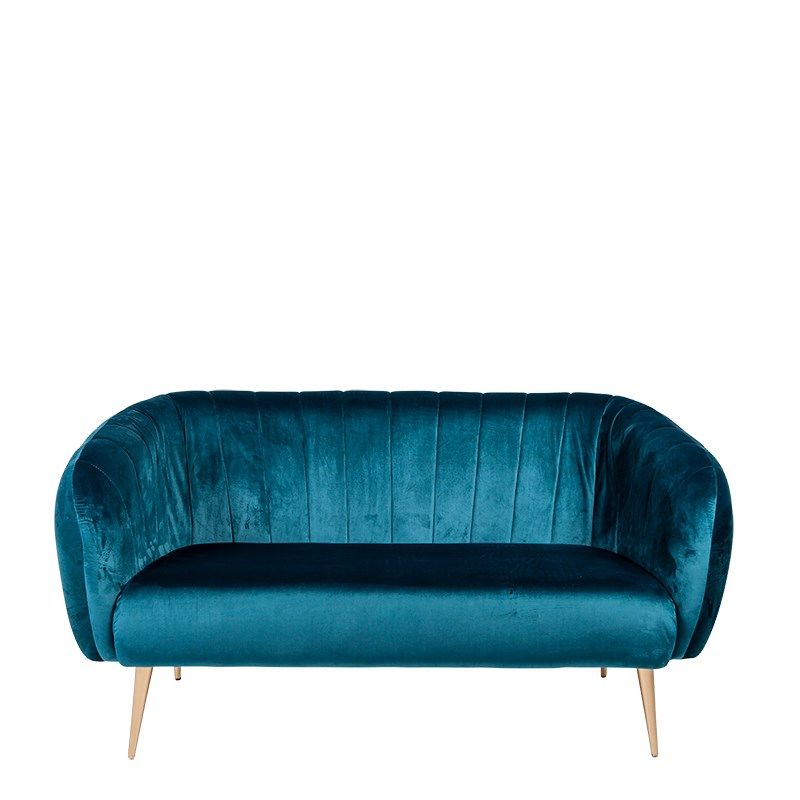 Sofa Juliette blaugrün T 78 x B 165 cm H 85 cm