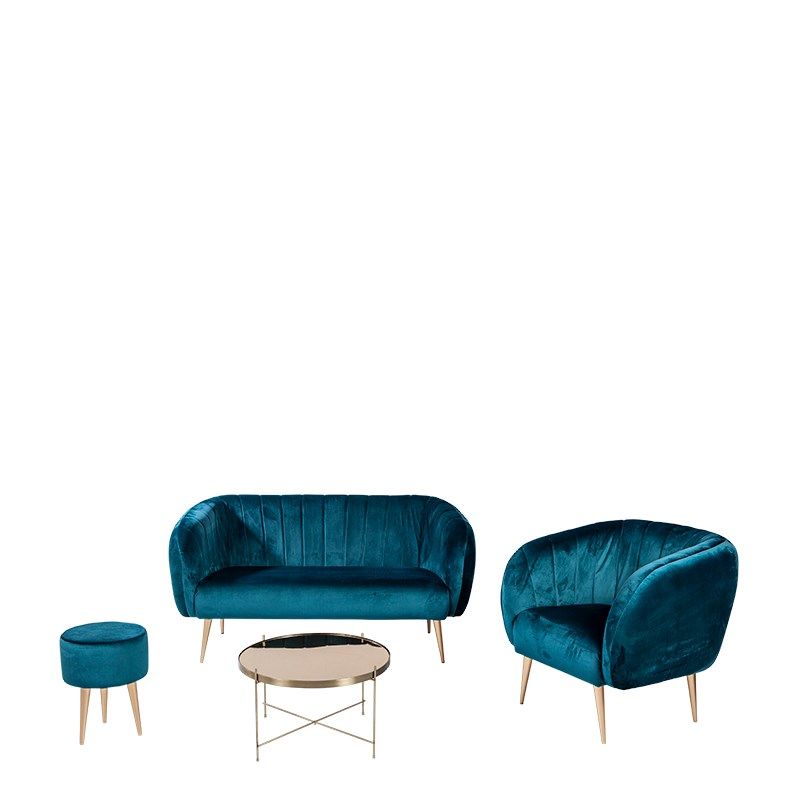 Sofa Juliette blaugrün 78 x 165 cm H 85 cm