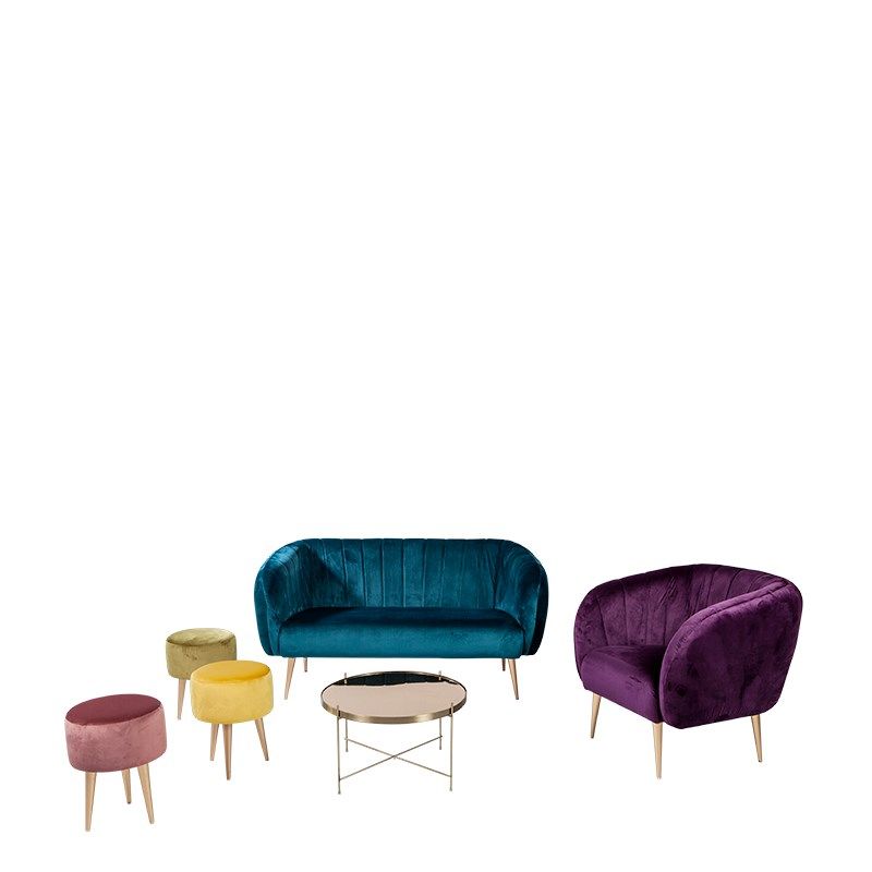 Sofa Juliette blaugrün 78 x 165 cm H 85 cm