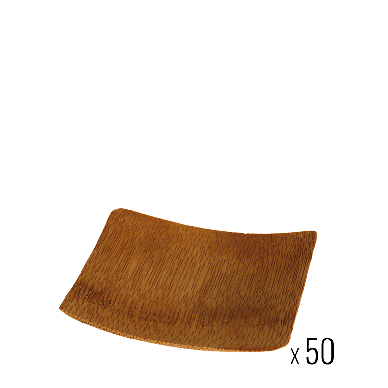 50er-Pack Bambusplättchen eckig 6 x 6 cm