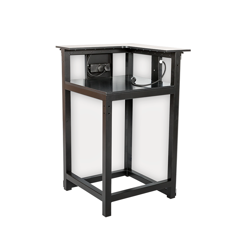 Bar Lenox beleuchtet weiss Eckmodul 66 x 66 cm H 118 cm