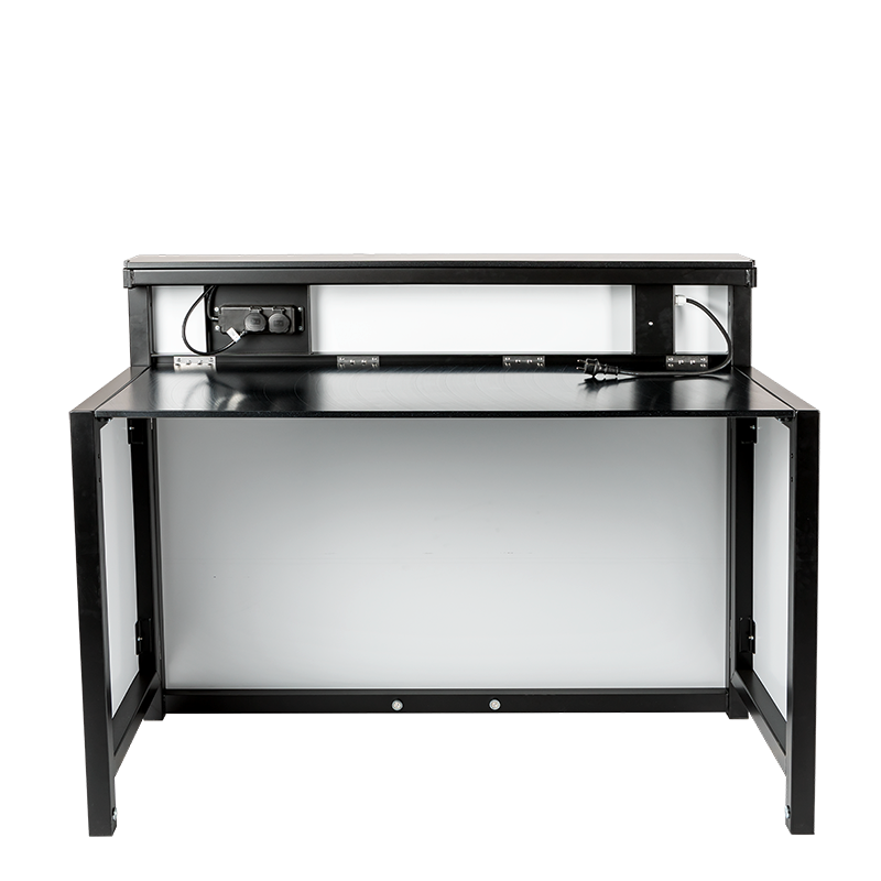 Bar pliant Lenox lumineux noir module droit 66 x 150 cm H 118 cm