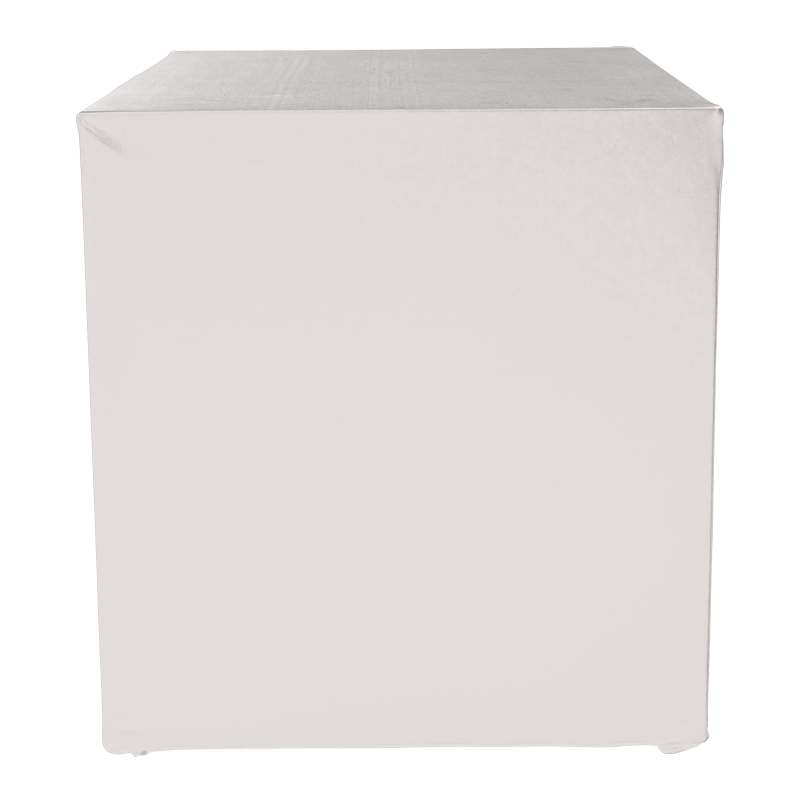 Buffet Cube houssé blanc 4 faces 100 x 100 cm H 109 cm