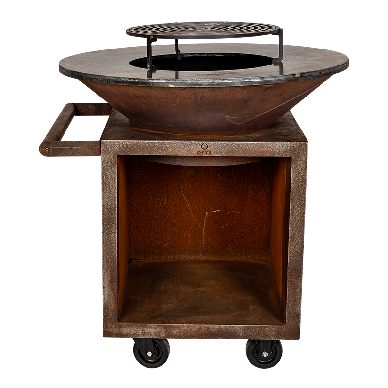 Grill / Feuerschale Corten Ø 95 cm H 115 cm