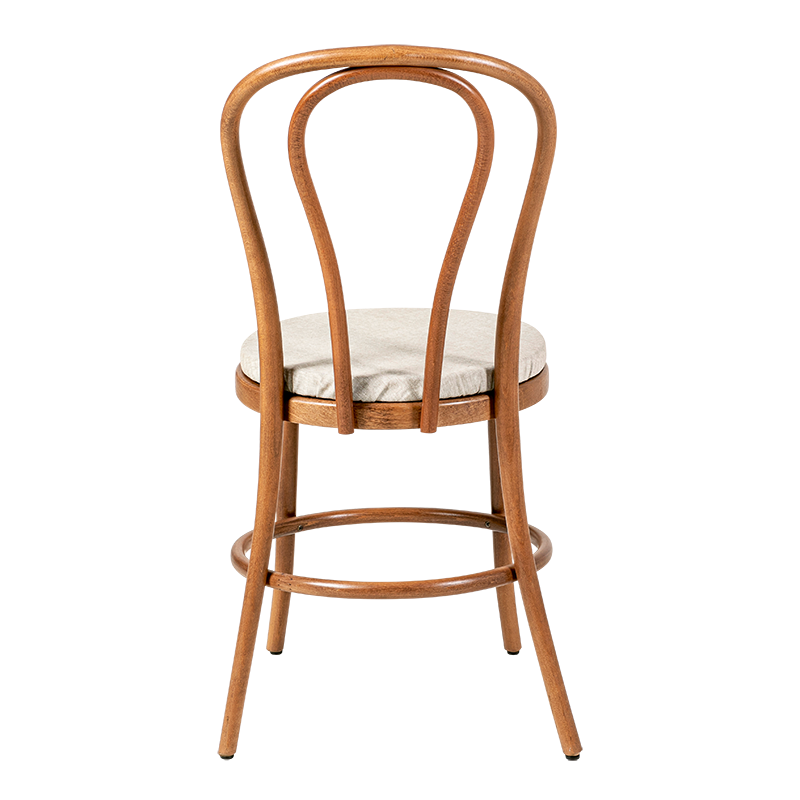 Stuhl Bistro nussbaumfarben mit Sitzkissen Leinen