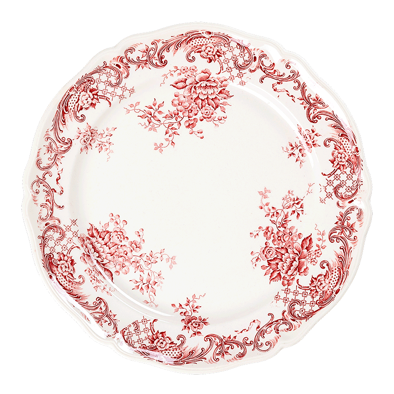 Dessertteller Vintage rosa-rot