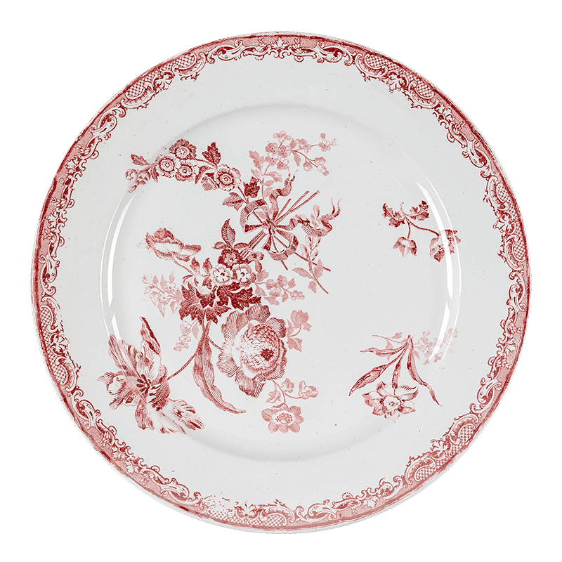 Dessertteller Vintage rosa-rot