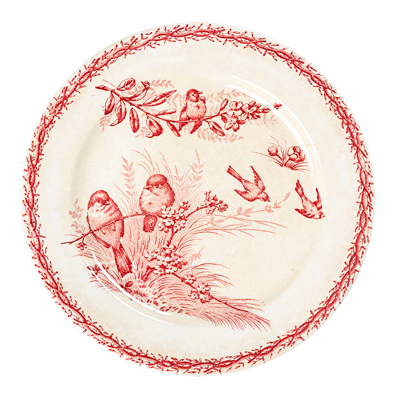 Teller gross rosa-rot Vintage