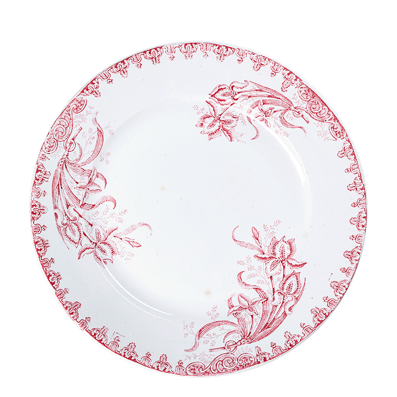 Schale rund rosa und rot Vintage