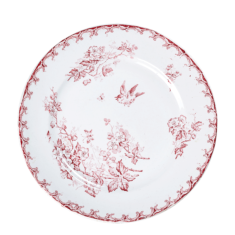 Schale rund rosa und rot Vintage