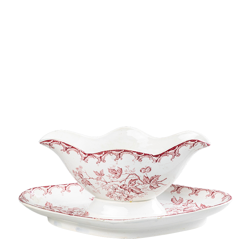 Saucière Vintage rouge rose