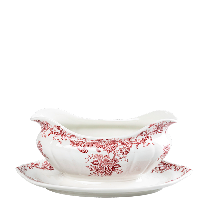 Saucière rosa und rot Vintage