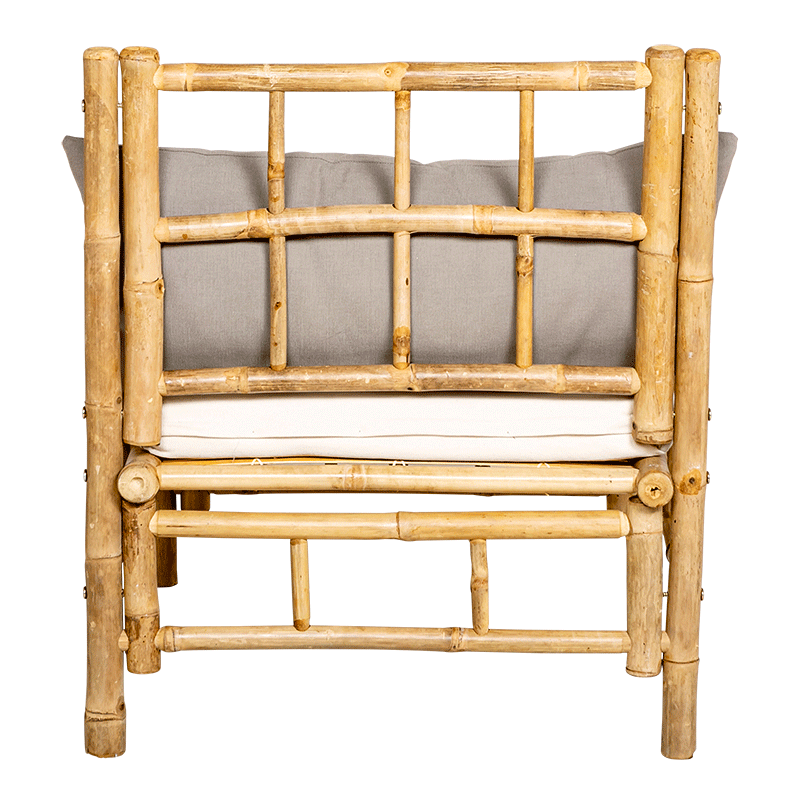 Sessel Bali mit Rückenkissen grau 75 x 70 cm H 80 cm