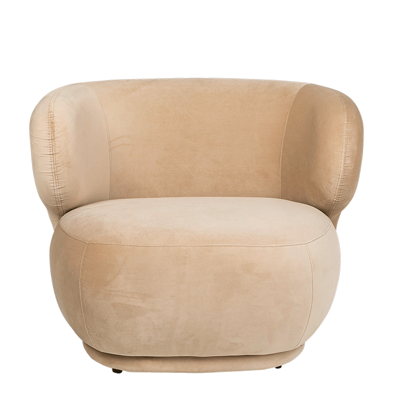 Sessel Elton Samt taupe 78 x 90 cm H 70 cm