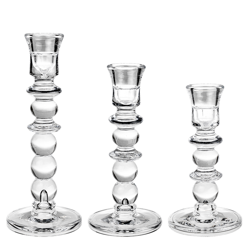 Set aus 3 Kerzenhaltern Colonel aus Glas