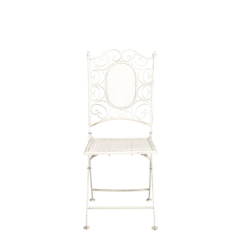 Stuhl Chantilly Gusseisen Vintage Weiss