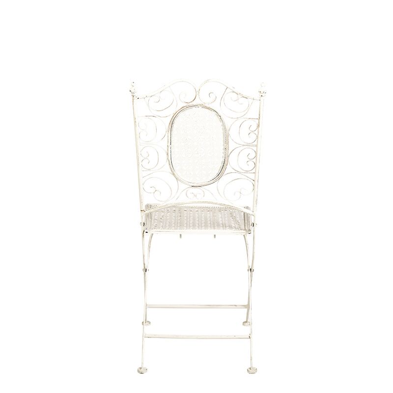Stuhl Chantilly Gusseisen Vintage Weiss