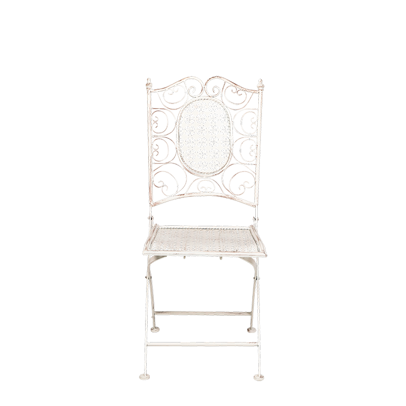 Chaise Chantilly blanche en fer forgé