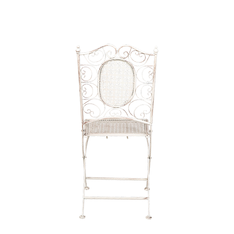 Chaise Chantilly blanche en fer forgé