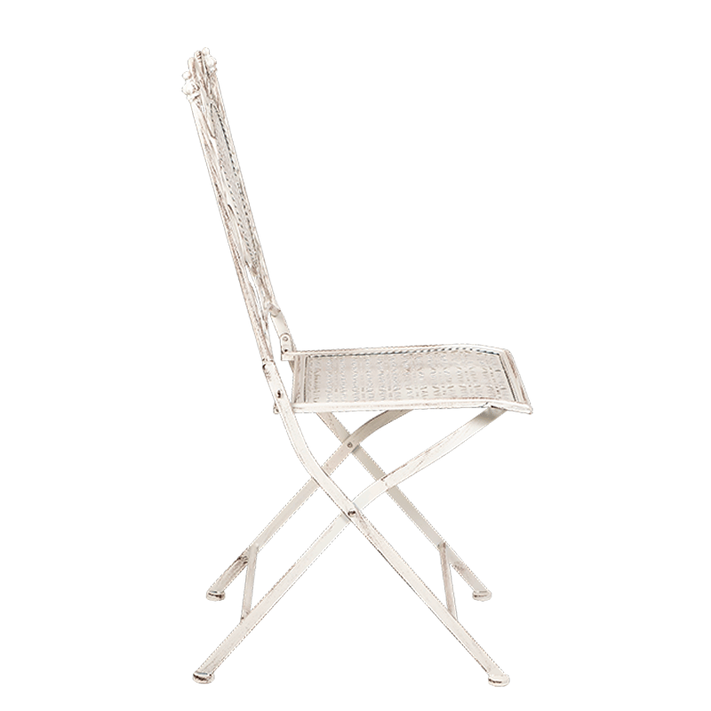 Chaise Chantilly blanche en fer forgé