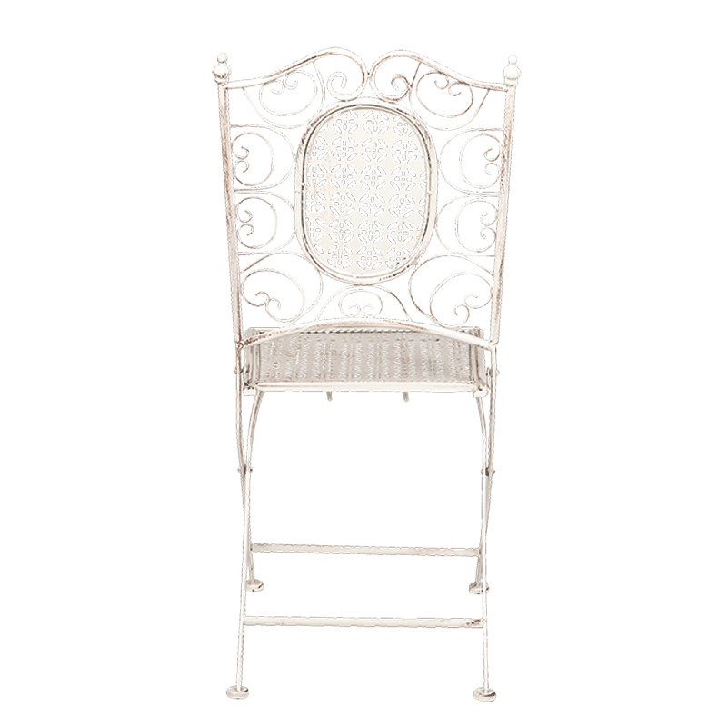 Chaise Chantilly blanche en fer forgé