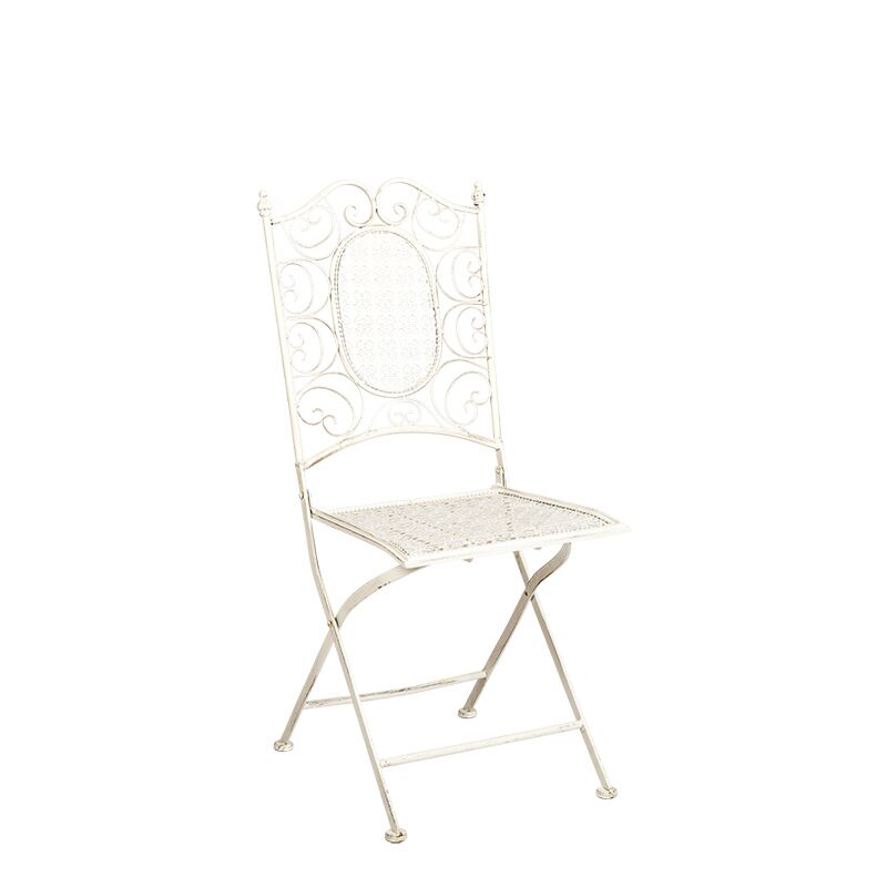 Stuhl Chantilly Gusseisen Vintage Weiss