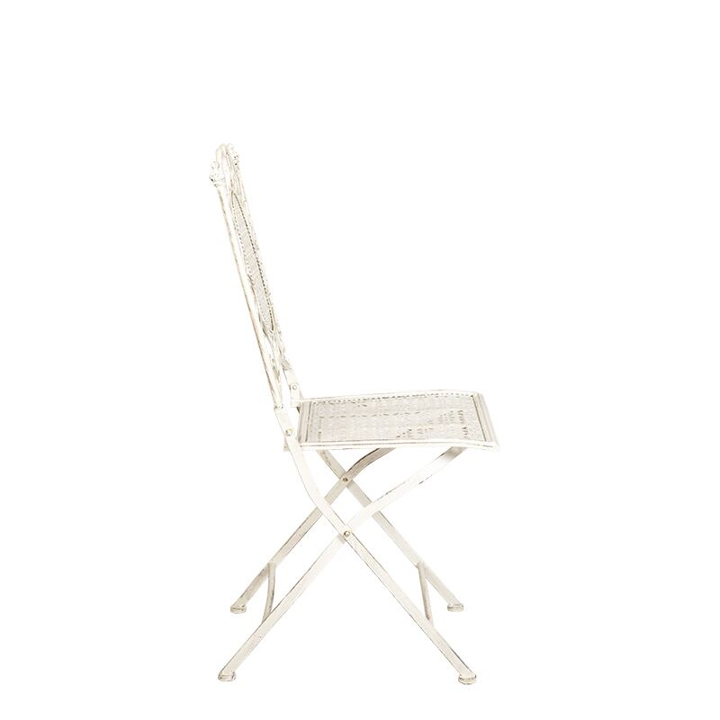 Stuhl Chantilly Gusseisen Vintage Weiss